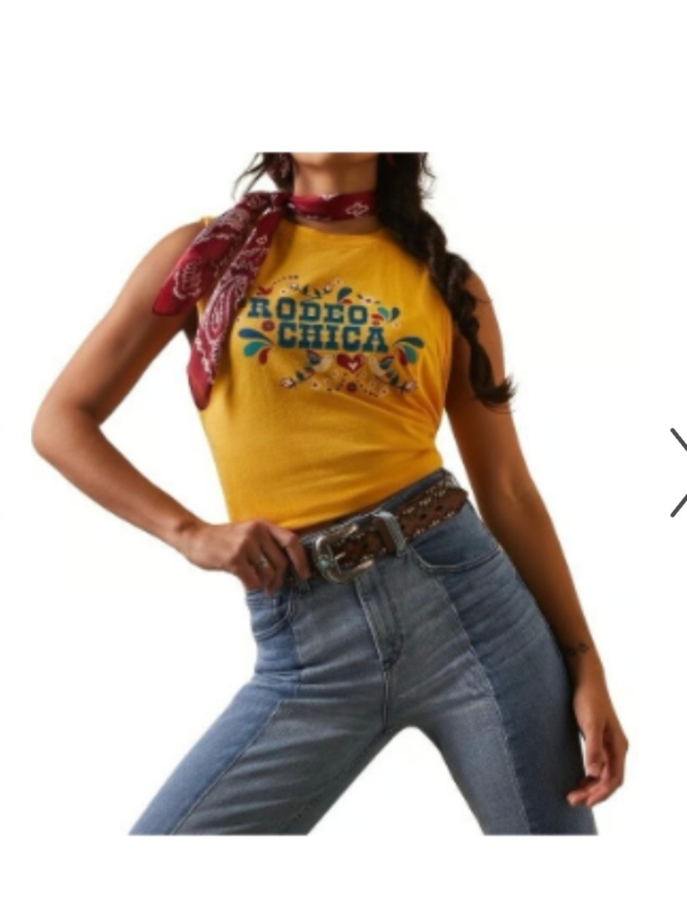 Ariat Yellow 'Rodeo Chica' Graphic Tank Top